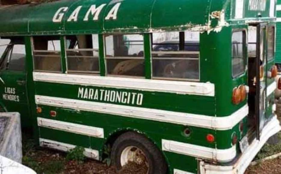 El antiguo autobús lo utilizó las reservas del Marathón en la década de los 90 e inicios de este siglo.