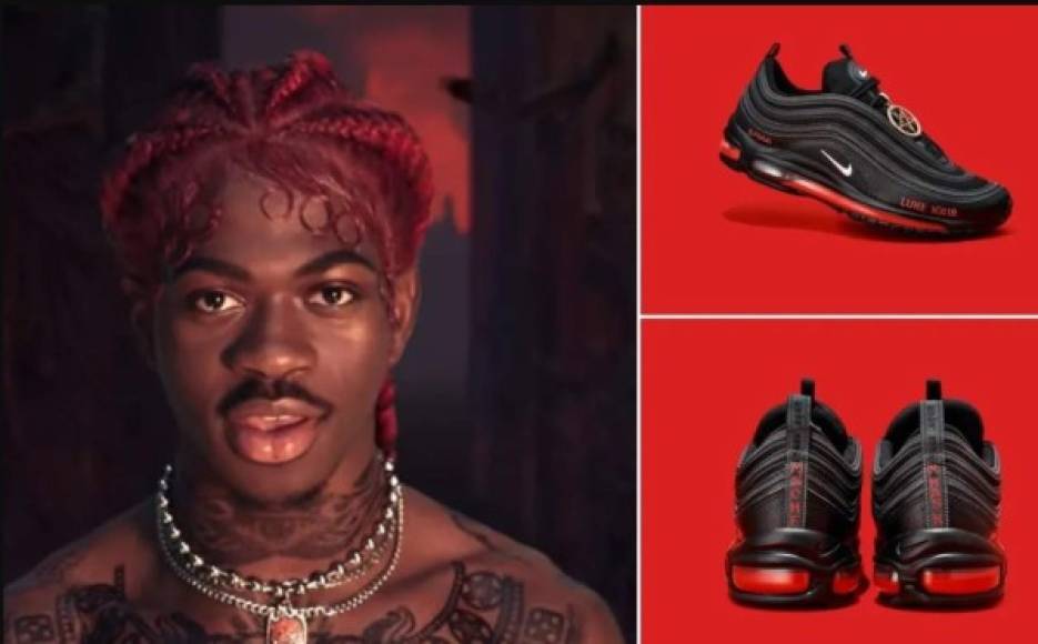 En realidad, se trata de una versión del clásico modelo Air Max 97 que el artista ha reinventado con ayuda de la empresa creativa MSCHF para comercializar una edición limitada de 666 pares que incluyen un colgante de un pentagrama invertido a la altura de los cordones y una inscripción de la biblia sobre el ángel caído que reza: 'Y les dijo: Yo veía a Satanás caer del cielo como un rayo''.