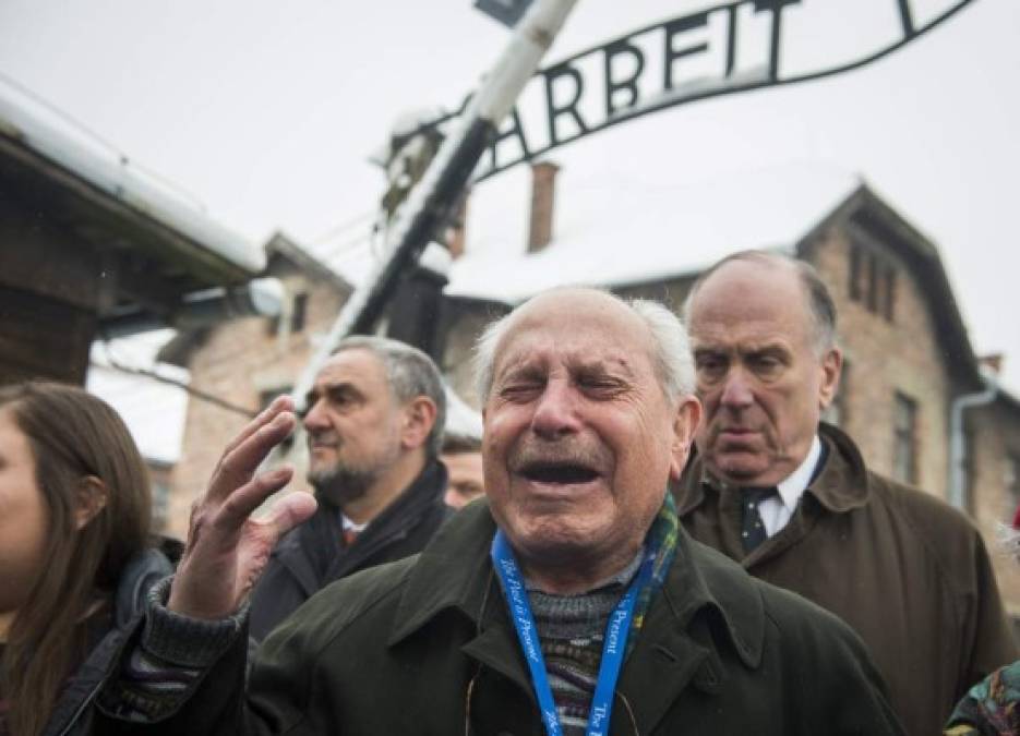 Un superviviente del Holocausto no pudo contener las lágrimas en su visita al campo de exterminio de Auschwitz, en el 70 aniversario de su liberación.