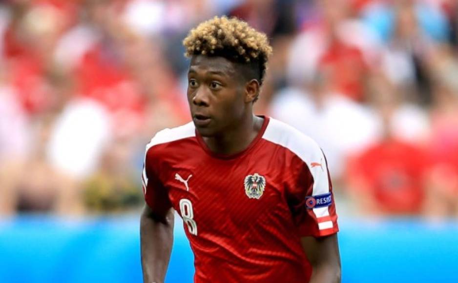 David Alaba (Austria / Bayern Múnich): Uno de los mejores laterales zurdos del mundo, peligroso a balón parado.