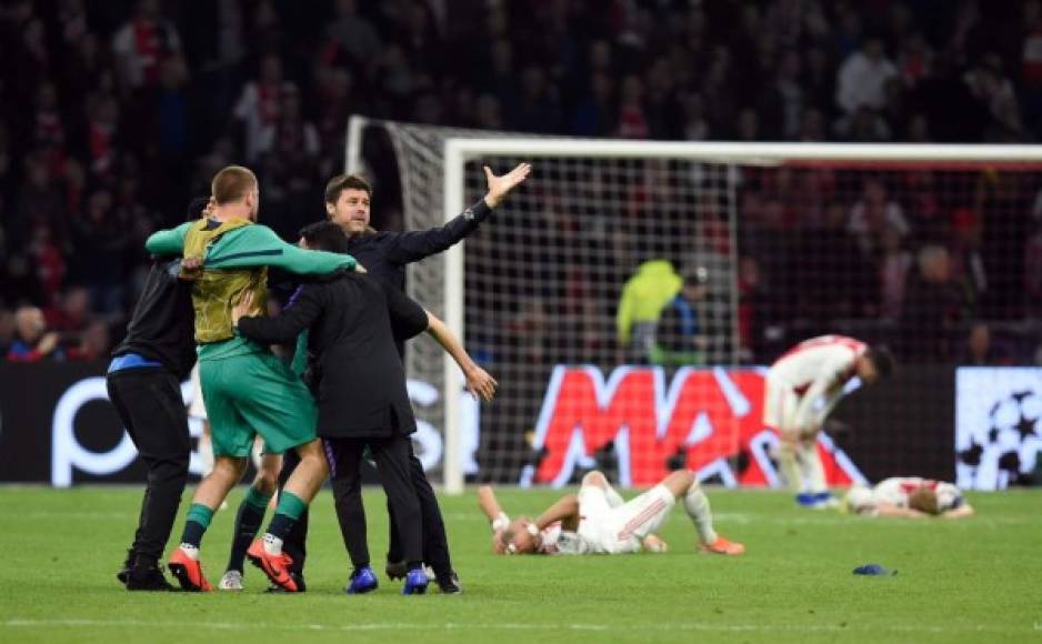 Contrario a lo que ocurría en la plantilla del Ajax, en el Tottenham había una enorme alegría y el cuadro inglés festejó a lo grande el pase a la final.