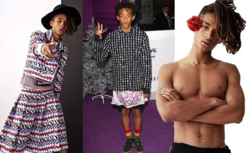 Uno de los que inició con esta tendencia es Jaden, el hijo de Will Smith y Jada Pinkett. Hace unos años causó polémica por convertirse en la imagen de la firma Louis Vuitton, para promocionar una línea de ropa femenina.