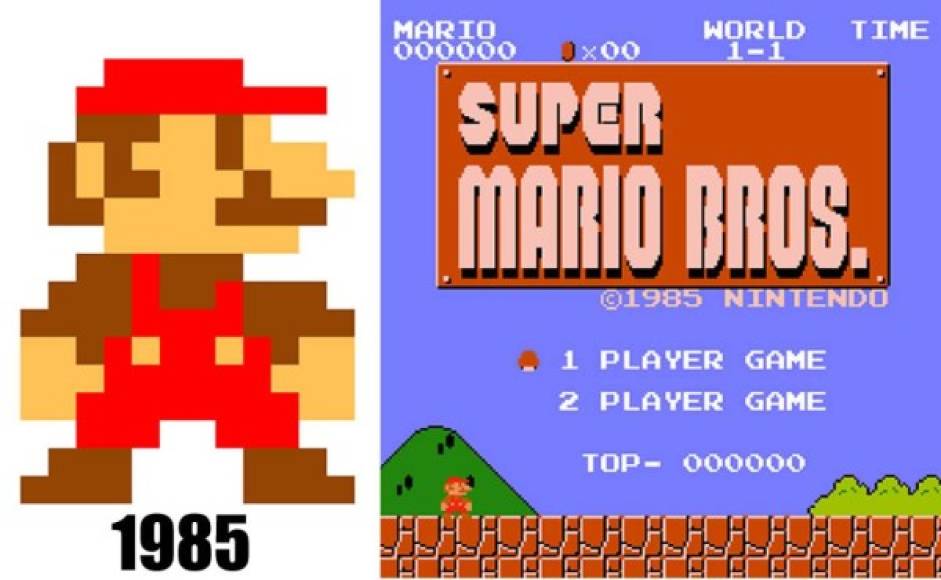 Esta fue la primera vez que apareció Mario. El juego se llamó Super Mario Bros.