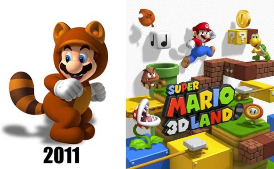 En 2011 Mario se vuelve a vestir de mapache y lo hace en Super Mario 3D Land.