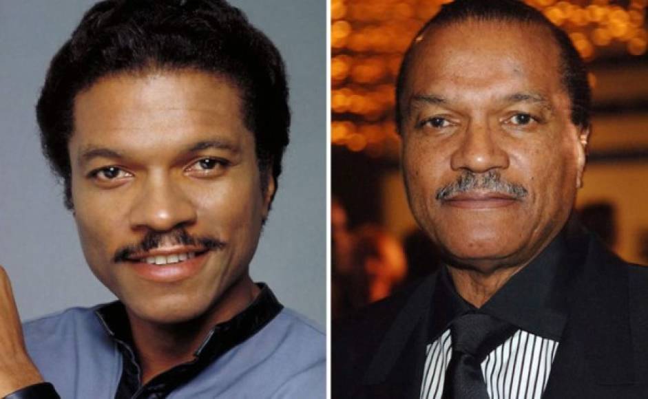 Billy Dee Williams como Lando Calrissian, 1980 y 2014.