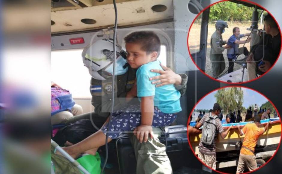 Cientos de familias que buscaban ser rescatadas antes de los daños de Iota, fueron evacuadas este sábado en helicópteros y lanchas por la Fuerza Aérea Hondureña.