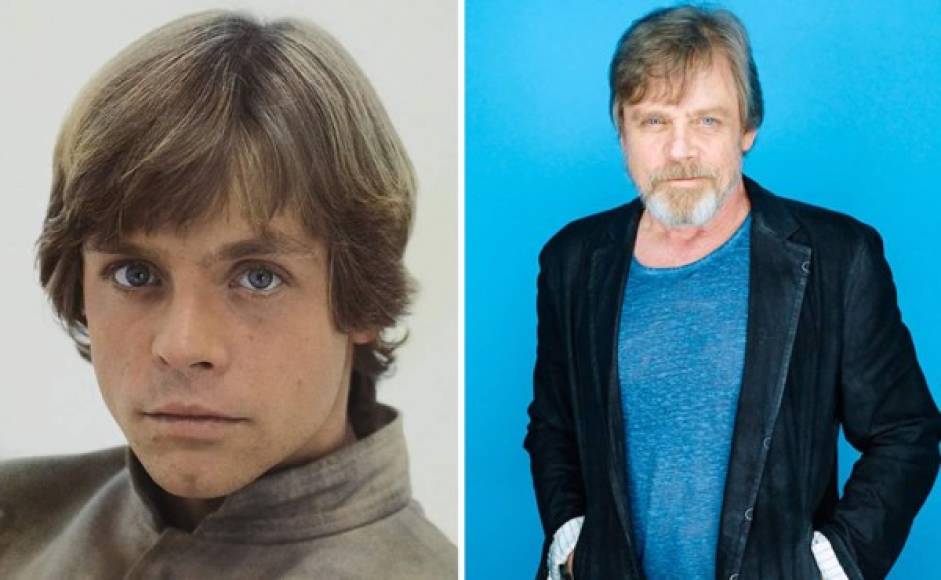 Mark Hamill como Luke Skywalker, 1980 y 2015.