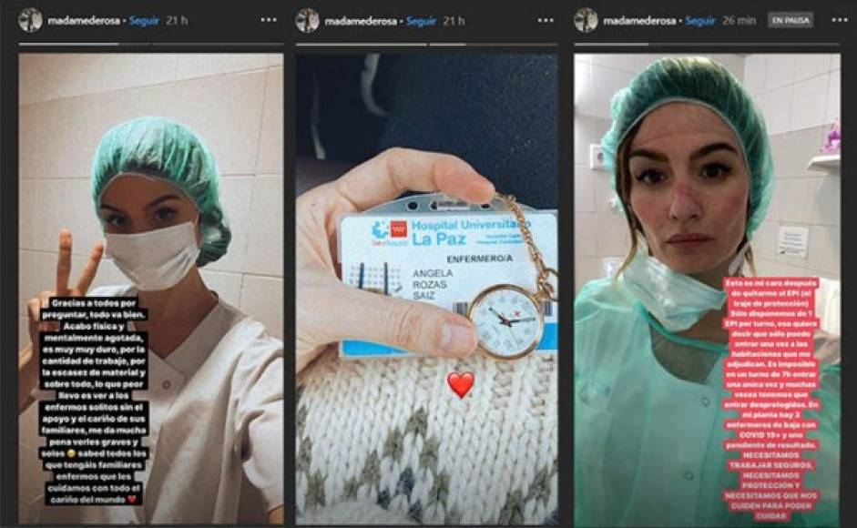'Madame de Rosa' ha utilizado las plataformas de redes sociales para denunciar la falta de medicamentos e insumos en su nuevo trabajo como enfermera.