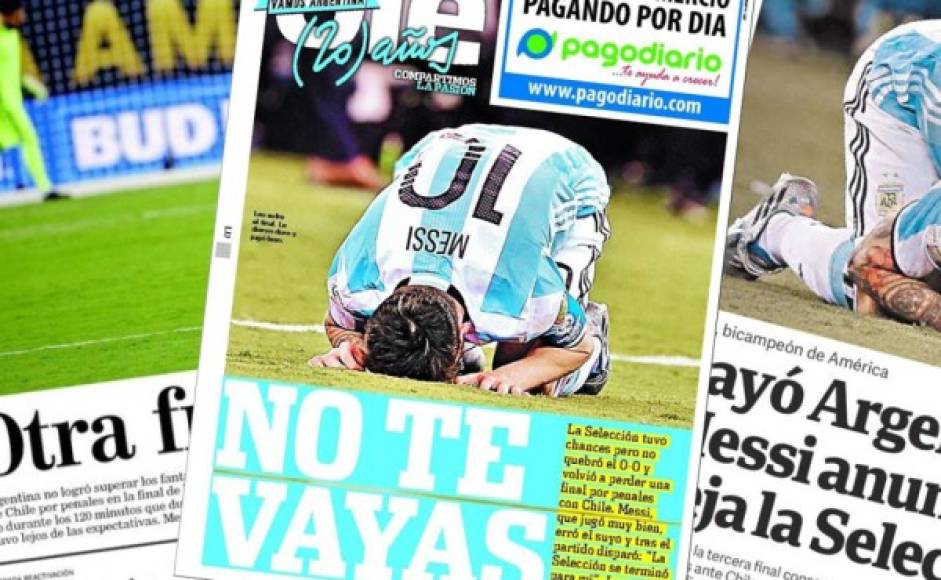 Las portadas de los principales medios de Argentina.