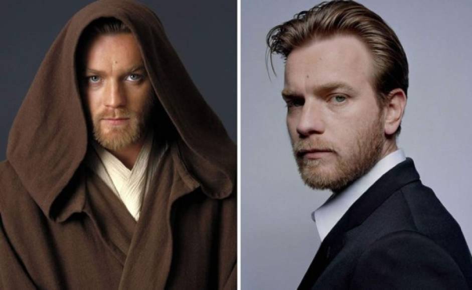 Ewan Mcgregor como Obi-Wan Kenobi en 2005 y 2015.