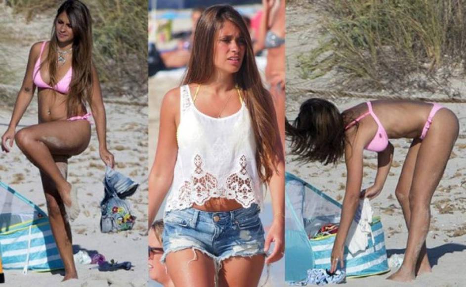 Antonela Roccuzzo ha mostrado su cuerpazo muchas veces en las playas.