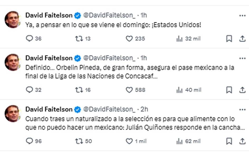 Esto escribió el periodista mexicano David Faitelson sobre el triunfo de México sobre Panamá para clasificar a la final de la Nations League.