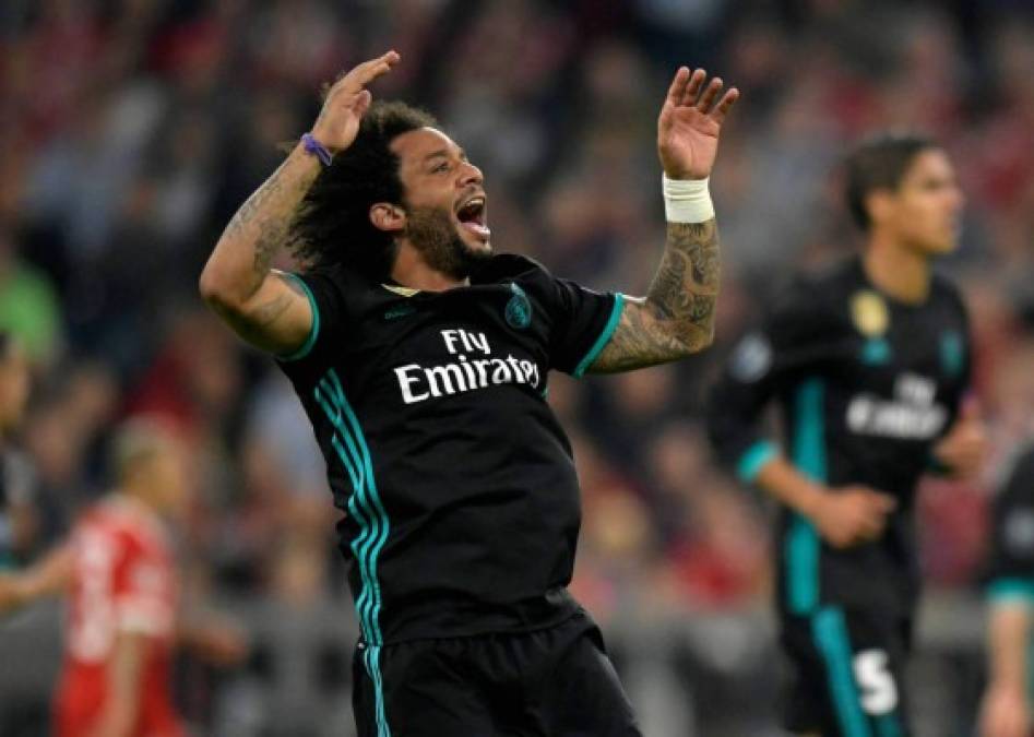 Marcelo celebró a lo grande el gol del empate de Real Madrid.