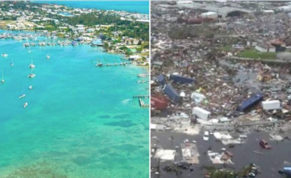 Imágenes del antes y después del azote del ciclón de las paradisíacas islas se viralizaron en redes sociales.