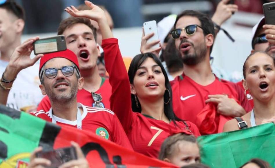 Georgina Rodríguez celebró el gol de Cristiano Ronaldo contra Marruecos. Foto cortesía Vanitatis