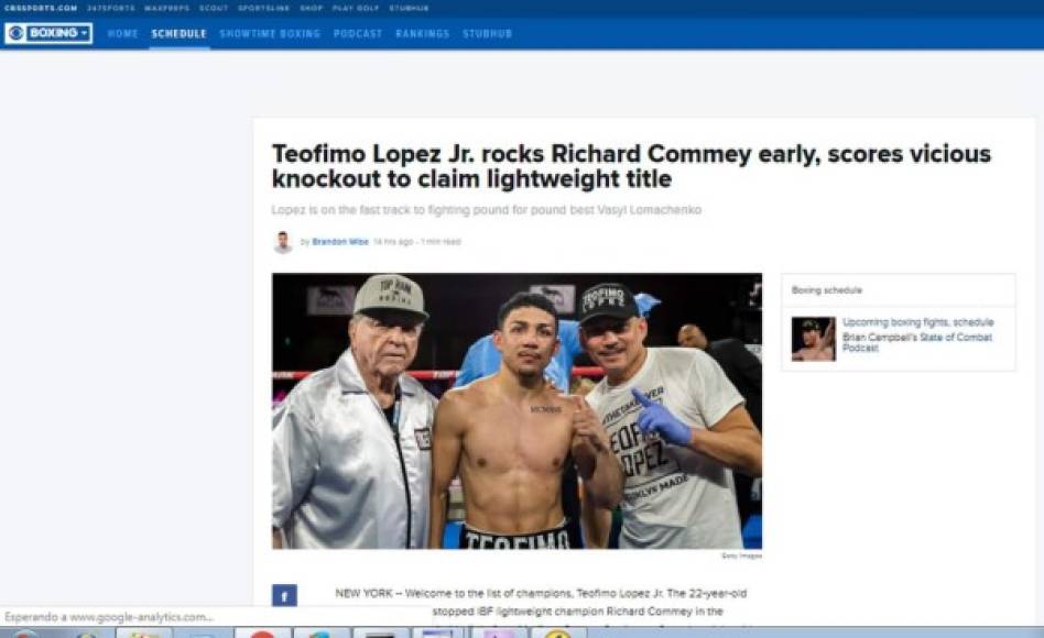 CBS Sports - 'Teofimo López Jr. acosa a Richard Commey temprano, anota un nocaut brutal para reclamar el título de peso ligero'.