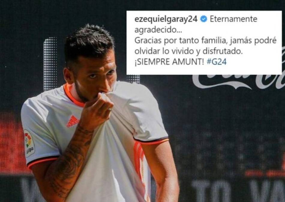 Ezequiel Garay cumplió este 30 de junio su último día como jugador del Valencia. El central no continuará en la disciplina ché. El argentino se ha querido despedir del valencianismo con un bonito mensaje en sus redes sociales.