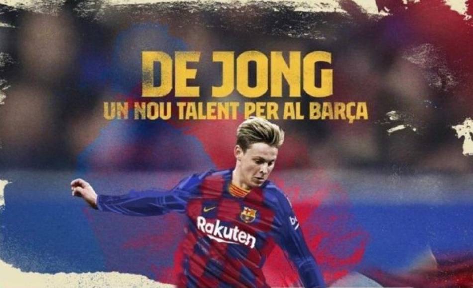 El Barcelona confirmó que Frenkie de Jong será presentado como nuevo jugador azulgrana este viernes. La presentación del holandés será en un acto abierto al público en el Camp Nou.
