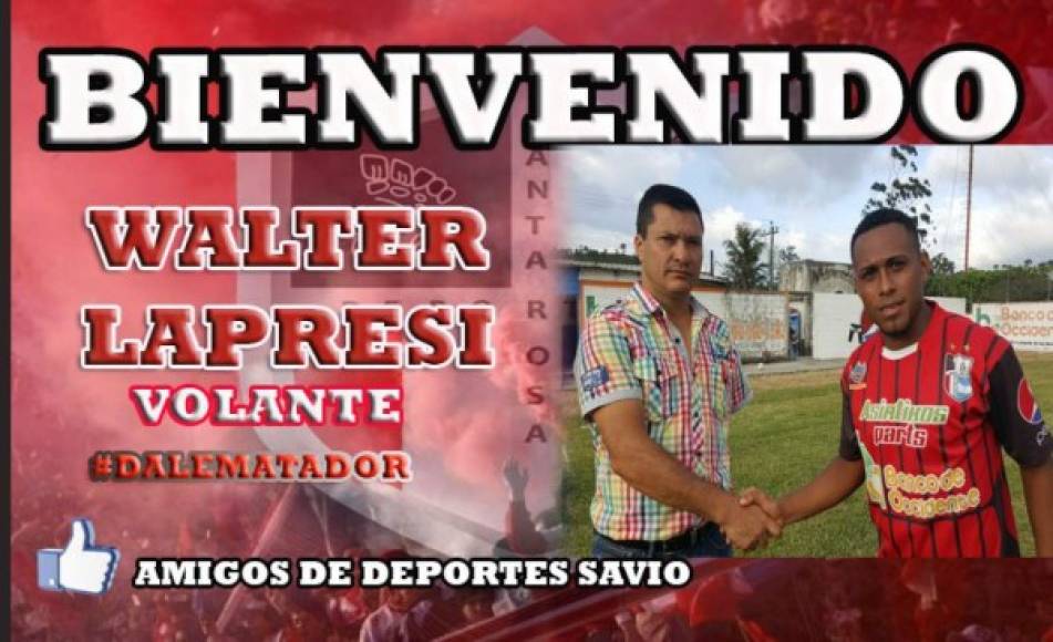 Waler Lapresti: El Deportes Savio anunció el fichaje del jugador hondureño.