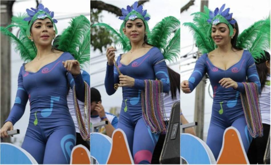 La modelo Angely Cartagena cautivó a mucho en el desfile de carnaval de San Pedro Sula.