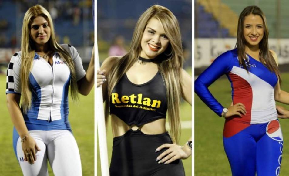 Los primeros partidos de las semifinales del fútbol hondureño son adornados por bellas chicas que engalanan los estadios Morazán y Nacional.