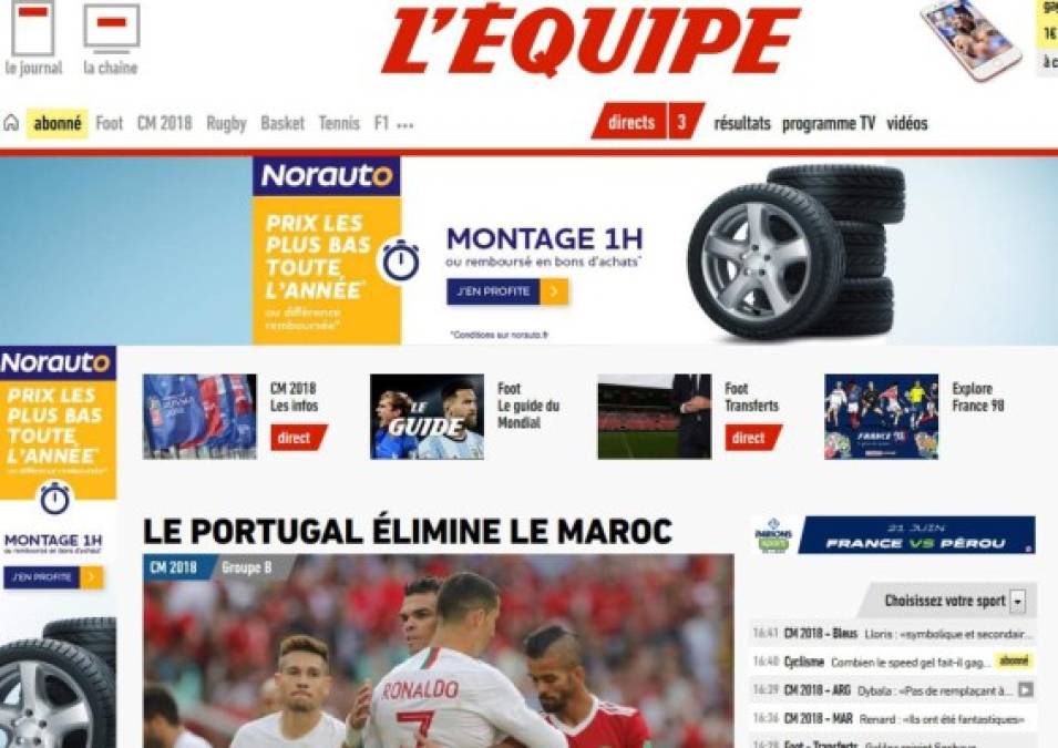 El afamado diario francés L'Equipe.