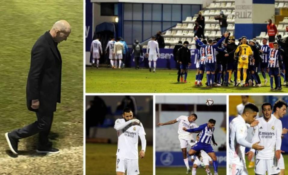 Las imágenes que dejó la eliminación del Real Madrid en dieciseisavos de final de la Copa del Rey, perdiendo por 2-1 contra el Alcoyano de la Tercera División.