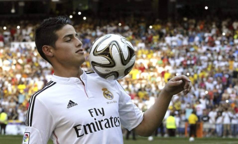 7. James Rodríguez (del Mónaco al Real Madrid, en 2014), 75 millones de euros.