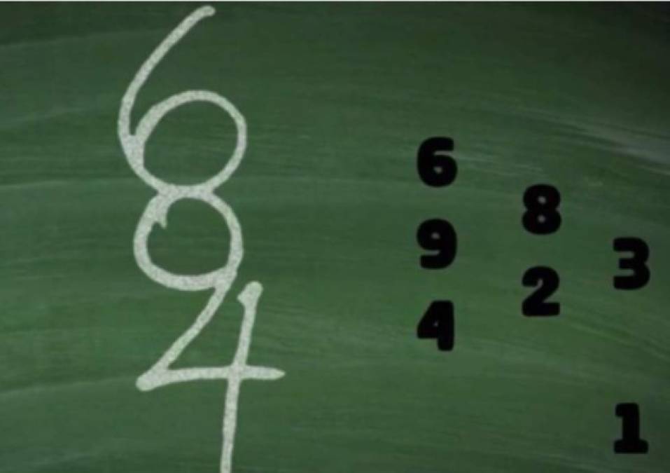 6,9,4,8,2,3 y 1: Si lograste ver estos números tienes un nivel de listeza bastante alto para resolver acertijos. Además tu vista es muy buena, eres bastante competitivo.