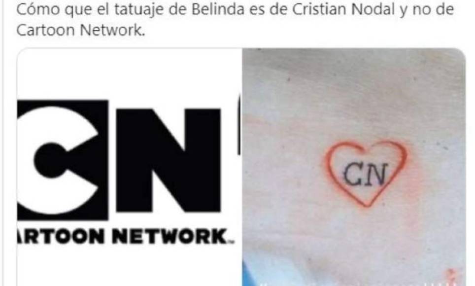 Algunos fans bromean y dicen que las iniciales CN son por Cartoon Network, y no por Christian Nodal.