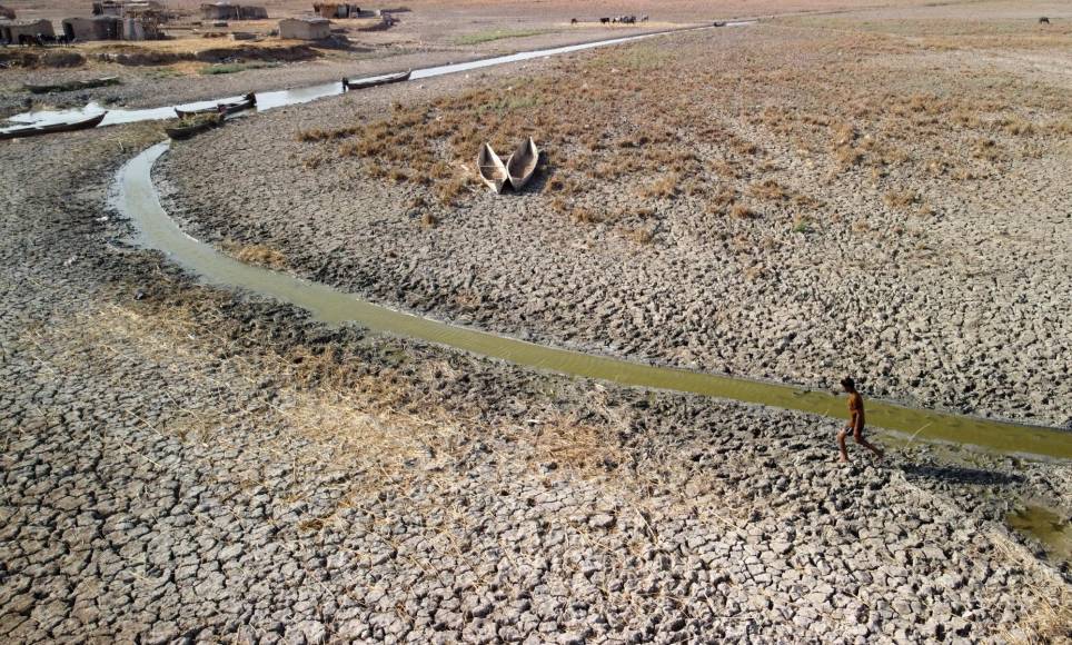 El lugar del Jardín del Edén bíblico en Irak se ha visto azotado por tres años de sequía, que han rebajado considerablemente el caudal de los ríos y afluentes procedentes de los vecinos Turquía e Irán.