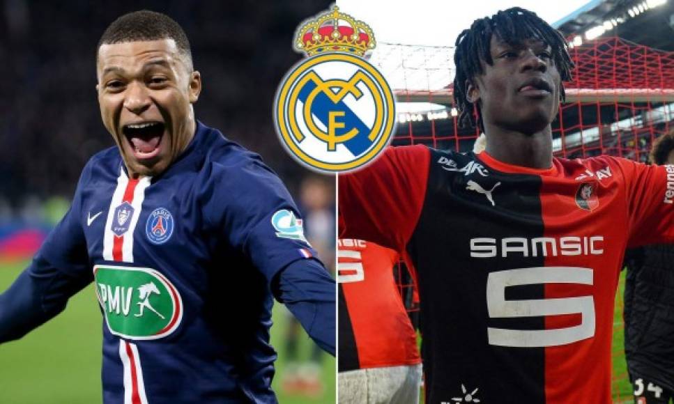 Florentino Pérez tiene pensado los fichajes de Kylian Mbappé y Eduardo Camavinga para 2021. Ambos jugadores tienen contrato con sus clubes, Rennes y PSG, respectivamente, hasta el 2022, y la condición indispensable es que no renueven para que los blancos puedan hacer una oferta a la baja al quedarles solo un año de contrato.