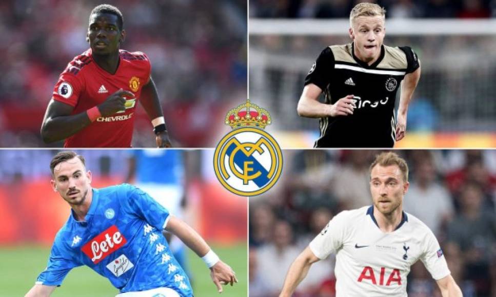 La página web de OK Diario señala el nombre de las tres alternativas que maneja el Real Madrid si finalmente no se puede completar el fichaje de Paul Pogba: Donny Van de Beek (Ajax de Ámsterdam), Christian Eriksen (Tottenham) y Fabián Ruiz (Nápoles).