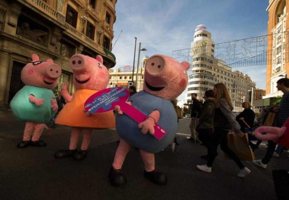 Hasta Peppa salió a las calles de Madrid.