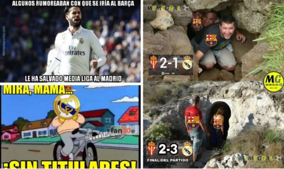 El Real Madrid logró un triungo agónico ante Sporting de Gijón en la Liga Española gracias a una tremenda actuación de Isco, autor de dos goles, y en los memes se ha ganado el protagonismo. Estos son los mejores.