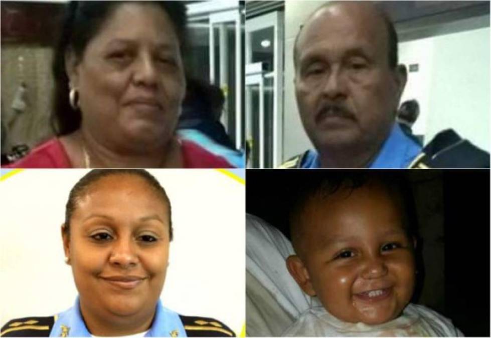 Alfonzo Cruz Cruz, 68 años, Silvia Olivia Serrano, 53 años. Sindy Cruz Serrano, 33 años, Inspectora de policía, y su hijo Carlos Barrientos Cruz.<br/><br/>Solamente Kenia Jackelin Cruz Serrano (de 26 años), una fiscal del Ministerio Público, se encuentra interna en un centro asistencial, su familia veló los cuerpos de su padre, madre, hermana, sobrino e hijo de apenas 15 días de nacido.