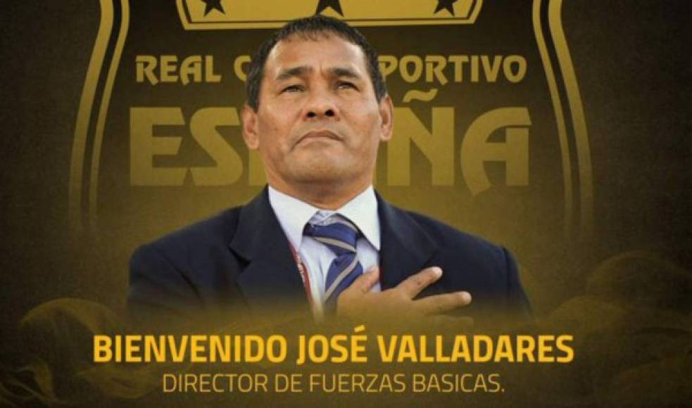 José Valladares: El entrenador fue anunciado como nuevo Director de Fuerzas Básicas del Real España. Estuvo por ocho años ligados a la Fenafuth en donde estuvo con las selecciones menores de Honduras.