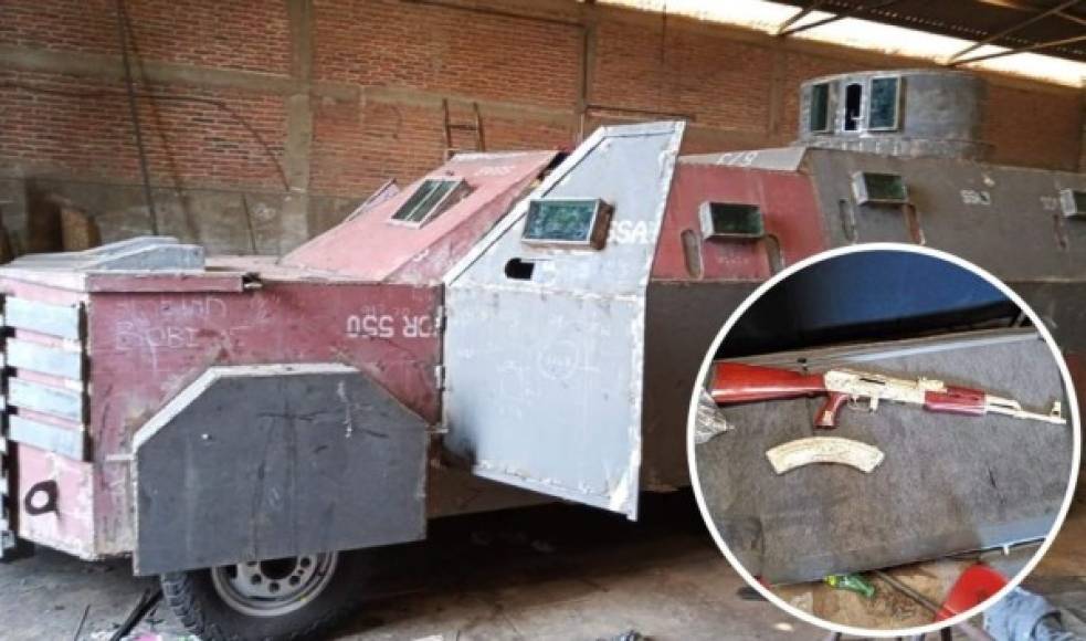 Un nuevo decomiso al Cártel Jalisco Nueva Generación (CJNG) dejó como resultado un vehículo artesanal conocido como 'el Monstruo' blindado, así como varias armas, de grueso calibre, chapadas en oro. Entre la carrete