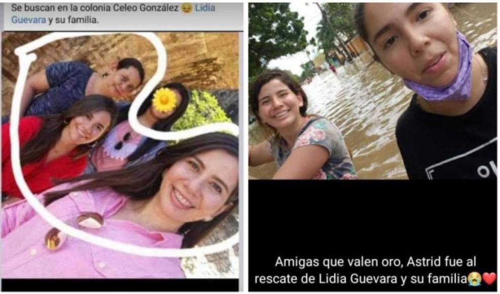 La joven Lidia Guevara y su familia fue rescatada por una amiga en la colonia Celeo Gonzales, que sufrió severas inundaciones por la Tormenta Eta.