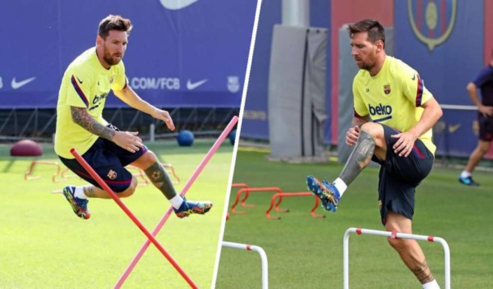 Lionel Messi regresó a los entrenamientos del FC Barcelona con una nueva característica en sus pies. El astro argentino ha estrenado sus nuevos tacos con los que jugará la Champions League.