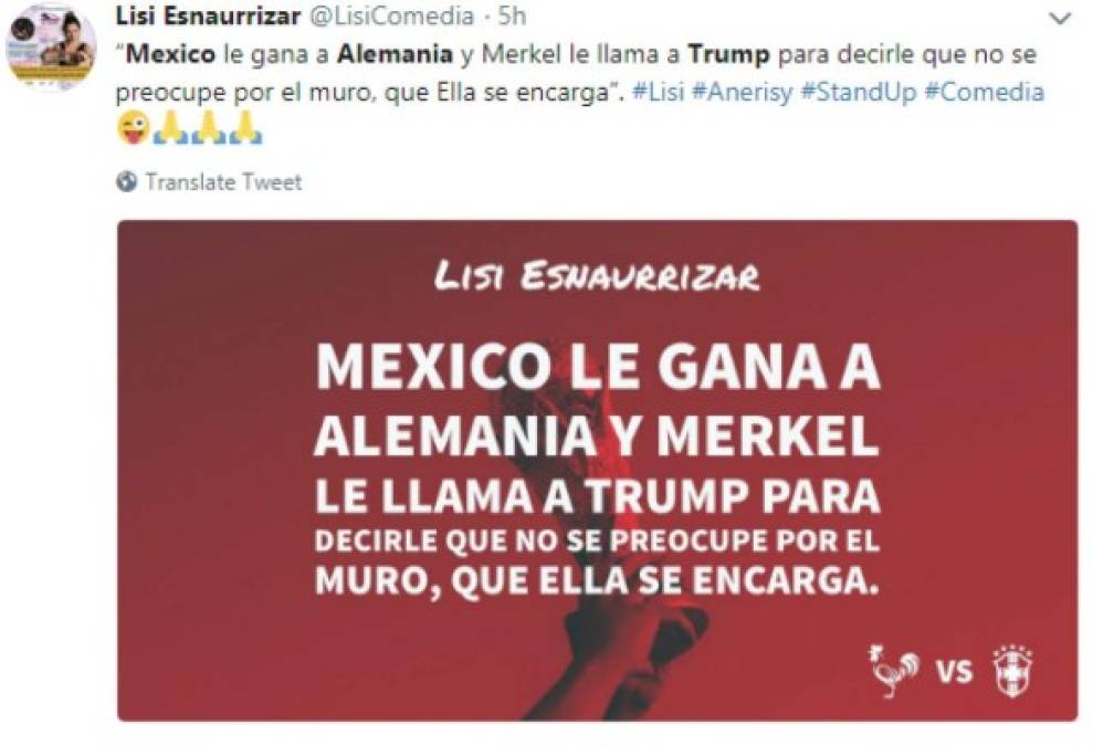 Otros tuiteros creen que Merkel se encargará de levantar el muro en la frontera de EEUU tras la derrota de los alemanes ante México.