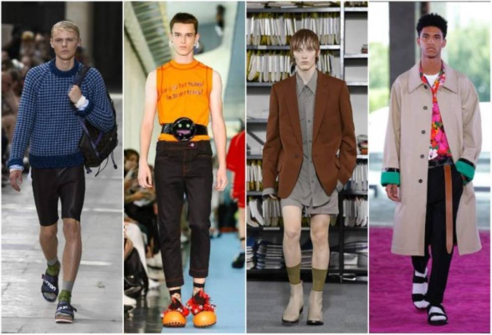 La Semana de la Moda Masculina en París dicta las nuevas tendencias de los atuendos para hombres, como los zapatos abiertos con calcetines de Louis Vuitton.<br/><br/>