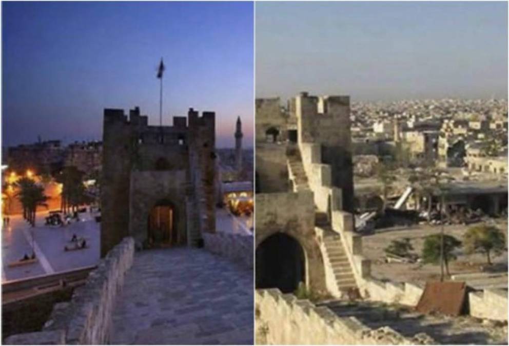 Alepo es una de las ciudades sirias que más ha sufrido los efectos de la guerra. Hoy presenta un alto grado de devastación si se compara con el aspecto que tenía a principios de 2011.