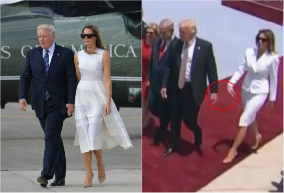 Luego de que se viralizara un video en el que se ve la primera dama estadounidense, Melania Trump, rechazar tomar de la mano al presidente Donald Trump a su llegada al aeropuerto de Ben Gurión, Israel, la pareja presidencial se mostró más cariñosa esta mañana en su visita a la ciudad de Belén. (AFP)