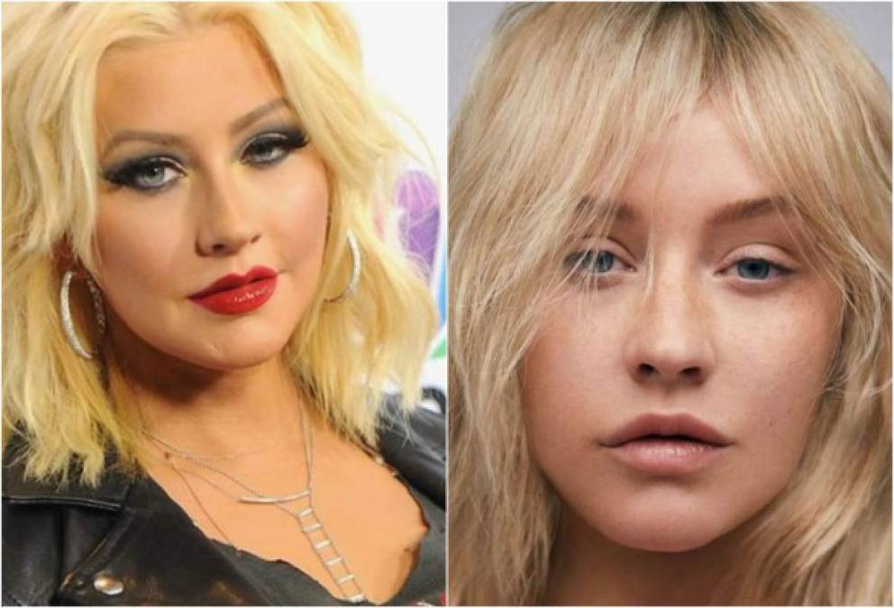 Así luce Christina Aguilera sin maquillaje.