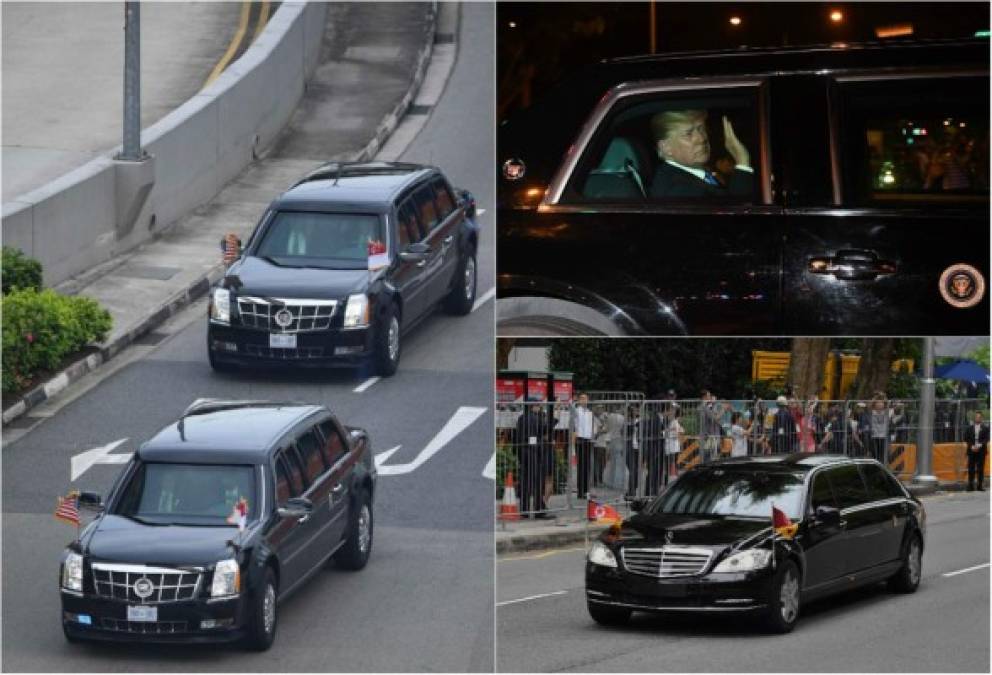 Donald Trump y Kim Jong-un asombraron a los singapurenses con sus impresionantes limusinas blindadas que recorrieron las calles de la ciudad-estado en largas caravanas de seguridad con destino a la denominada cumbre del siglo.