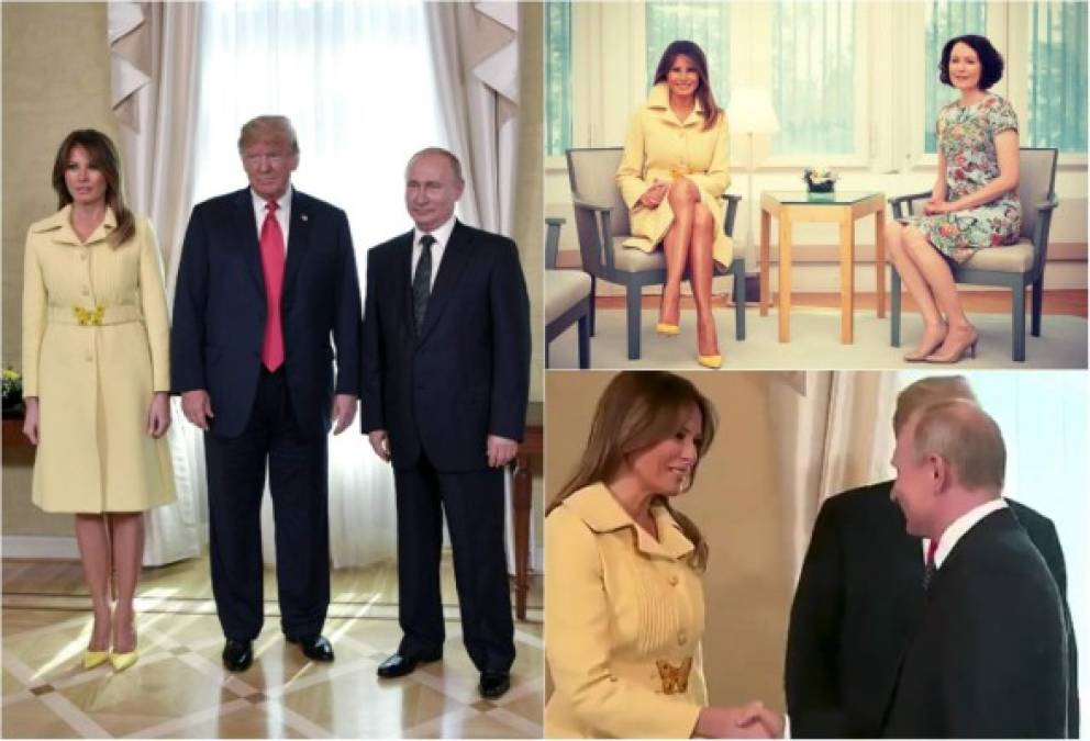 Melania Trump acaparó la atención en la histórica cumbre entre su esposo, Donald Trump y el mandatario ruso, Vladimir Putin, celebrada este lunes en Helsinki.