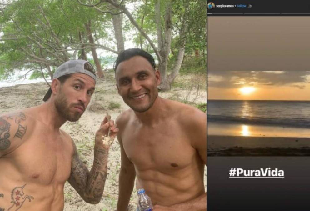 El portero del Real Madrid se ha encargado de mostrarle lo mejor de su país a Ramos, quien ha compartido varias postales de sus vacaciones usando la famosa frase tica 'Pura vida'.