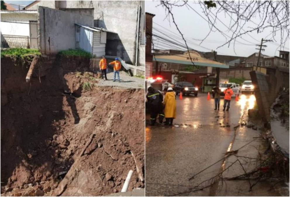 Las fuertes lluvias que han azotado las últimas horas en Honduras, han provocado graves daños en Tegucigalpa.