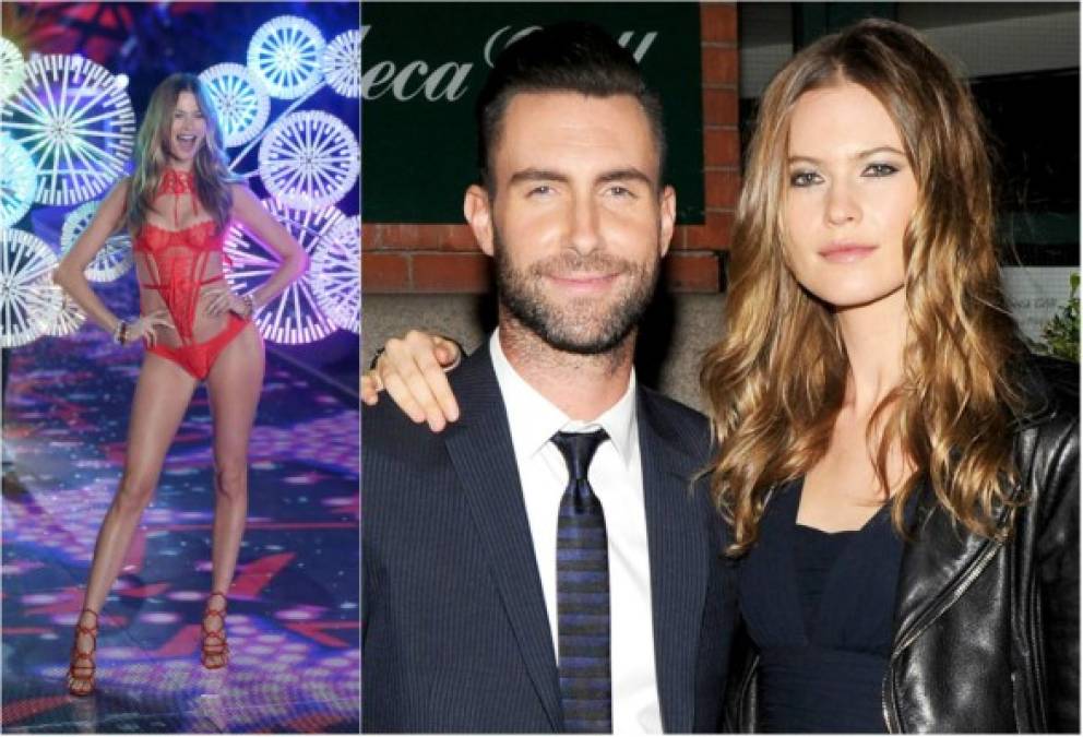 Behati Prinsloo y Adam Levine. El líder del grupo Maroon 5 y el hombre más sexy del mundo según la revista 'People' en el año 2013 se casó con Prinsloo en el 2014. Behati, una de las modelos más reconocidas de Victoria's Secret dio a luz a la primera hija de la pareja hace dos meses.